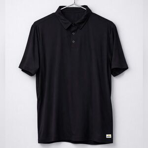 Vuori Men’s Performance Polo Shirt Size M Black Athletic Stretch Short Sleeve